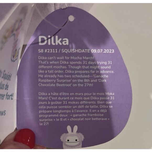 Squishmallows Dilka Bunny Ears Bigfoot 8 in FTM NWT Limited Edition 2023 Easter - Picture 8 of 8
